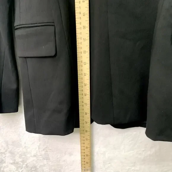 Theory Womens Size Small Black Mock Pocket Button Front Blazer - Picture 7 of 10